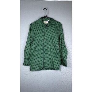 Papaya Shirt Mens Medium Green Check Long Sleeve Button Front Woven Casual USA